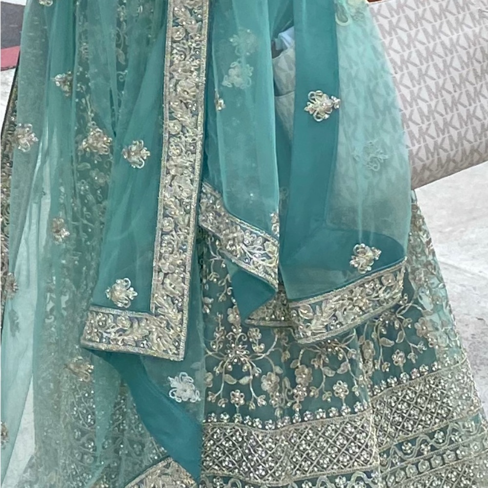 Indian long gown with heavy embroidery all over,  designer  original brand,